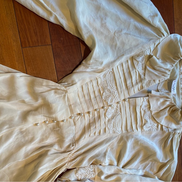 Cream 100% silk dress - Picture 2 of 4
